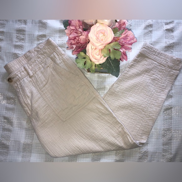 Old Navy Pants - Old Navy Cream High Waisted 100% cotton pants